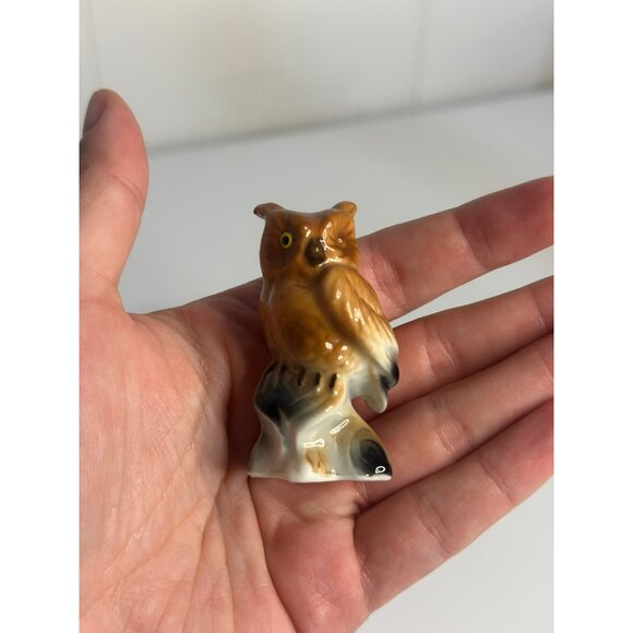 Vintage Set of 3 Porcelain Owl Figurines – Graduated Sizes, 2.25" Collectible - Picture 4 of 8